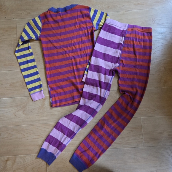 Hanna Andersson multicolored striped 2-piece longjohn pajama set - Picture 4 of 8